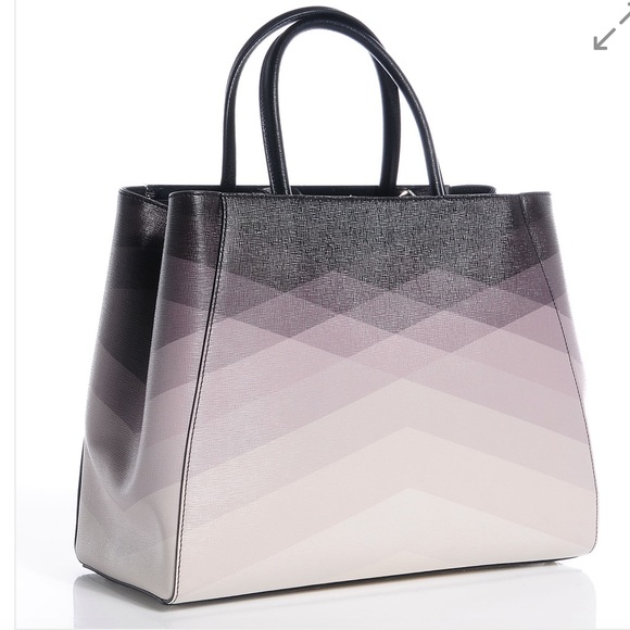 FENDI 2Jours Medium Elite Tote Bag in Black Degrade - Picture 2 of 13